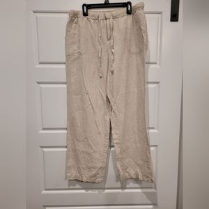 Liz Claiborne petite khaki linen pants